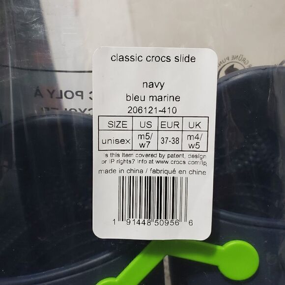 Classic Crocs Unisex Slides Navy Waterproof Men 5 /Womens 7 206121-410 New - Picture 10 of 10